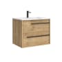 WS Bath Collections Lotus 30" Free Standing Single Basin Vanity Set with Cabinet and Ceramic Vanity Top Natural Oak