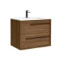 WS Bath Collections Lotus 30" Free Standing Single Basin Vanity Set with Cabinet and Ceramic Vanity Top Walnut