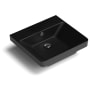 WS Bath Collections Luxury 19-11/16" Rectangular Ceramic Drop In or Wall Mounted Bathroom Sink with Overflow Matte Black