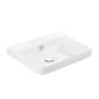 WS Bath Collections Luxury 19-11/16" Rectangular Ceramic Drop In or Wall Mounted Bathroom Sink with Overflow Glossy White