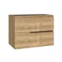 WS Bath Collections Menta 32" Single Wall Mounted Vanity Cabinet Only - Less Vanity Top Natural Oak