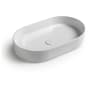 WS Bath Collections Mood 23-5/8" Oval Ceramic Vessel Bathroom Sink Glossy White