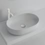 WS Bath Collections Nolita 23-5/8" Oval Ceramic Vessel Bathroom Sink Glossy White