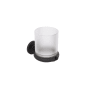 WS Bath Collections Sbeca Wall Mounted Toothbrush Holder Matte Black / Frosted Glass