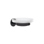 WS Bath Collections Sbeca Wall Mounted Soap Dish Matte Black / Frosted Glass