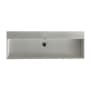 WS Bath Collections Unlimited 47-1/2" Rectangular Ceramic Vessel / Wall Mounted Bathroom Sink with Overflow Glossy White