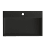 WS Bath Collections Urban 27-13/16" Rectangular Ceramic Wall Mounted or Vessel Bathroom Sink with Single Faucet Hole at 1-3/8" Centers Matte Black