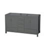 Wyndham Collection Sheffield 59" Double Freestanding Hardwood Vanity Cabinet Only - Less Vanity Top Dark Gray / Brushed Chrome Hardware