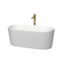 Matte White / Shiny White Trim / Brushed Gold Faucet