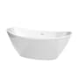 Wyndham Collection Dorrit 66" Free Standing Acrylic Soaking Tub with Center Drain, Drain Assembly, and Overflow White / Shiny White Trim