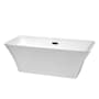 Wyndham Collection Tiffany 67" Free Standing Acrylic Soaking Tub with Center Drain, Drain Assembly, and Overflow White / Matte Black Trim