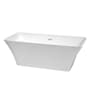Wyndham Collection Tiffany 67" Free Standing Acrylic Soaking Tub with Center Drain, Drain Assembly, and Overflow White / Shiny White Trim