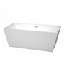 Wyndham Collection Sara 63" Free Standing Acrylic Soaking Tub with Center Drain, Drain Assembly, and Overflow White / Polished Chrome Trim