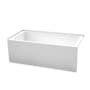 Wyndham Collection Grayley 60" Three Wall Alcove Acrylic Soaking Tub with Right Drain, Drain Assembly, and Overflow White / Polished Chrome Trim