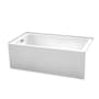 Wyndham Collection Grayley 60" Three Wall Alcove Acrylic Soaking Tub with Left Drain, Drain Assembly, and Overflow White / Polished Chrome Trim