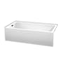 Wyndham Collection Grayley 60" Three Wall Alcove Acrylic Soaking Tub with Left Drain, Drain Assembly, and Overflow White / Matte Black Trim