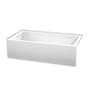 Wyndham Collection Grayley 60" Three Wall Alcove Acrylic Soaking Tub with Left Drain, Drain Assembly, and Overflow White / Shiny White Trim