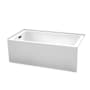 Wyndham Collection Grayley 60" Three Wall Alcove Acrylic Soaking Tub with Left Drain, Drain Assembly, and Overflow White / Matte Black Trim
