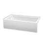 Wyndham Collection Grayley 60" Three Wall Alcove Acrylic Soaking Tub with Right Drain, Drain Assembly, and Overflow White / Shiny White Trim