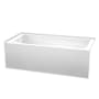 Wyndham Collection Grayley 66" Three Wall Alcove Acrylic Soaking Tub with Left Drain, Drain Assembly, and Overflow White / Shiny White Trim