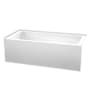 Wyndham Collection Grayley 66" Three Wall Alcove Acrylic Soaking Tub with Right Drain, Drain Assembly, and Overflow White / Polished Chrome Trim