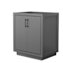 Wyndham Collection Icon 30" Single Free Standing Vanity Cabinet Only - Less Vanity Top Dark Gray / Matte Black Hardware