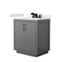 Wyndham Collection Icon 30" Free Standing Single Basin Vanity Set with Cabinet and Cultured Marble Vanity Top Dark Gray / White Cultured Marble Top / Matte Black Hardware