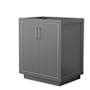 Wyndham Collection Icon 30" Single Free Standing Vanity Cabinet Only - Less Vanity Top Dark Gray / Brushed Nickel Hardware