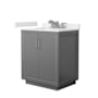 Wyndham Collection Icon 30" Free Standing Single Basin Vanity Set with Cabinet and Cultured Marble Vanity Top Dark Gray / White Cultured Marble Top / Brushed Nickel Hardware