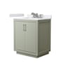 Wyndham Collection Icon 30" Free Standing Single Basin Vanity Set with Cabinet and Cultured Marble Vanity Top Light Green / White Cultured Marble Top / Brushed Nickel Hardware
