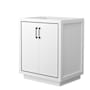 Wyndham Collection Icon 30" Single Free Standing Vanity Cabinet Only - Less Vanity Top White / Matte Black Hardware