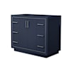 Wyndham Collection Icon 42" Single Free Standing Vanity Cabinet Only - Less Vanity Top Dark Blue / Brushed Nickel Hardware