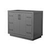 Wyndham Collection Icon 42" Single Free Standing Vanity Cabinet Only - Less Vanity Top Dark Gray / Matte Black Hardware