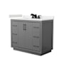Wyndham Collection Icon 42" Free Standing Single Basin Vanity Set with Cabinet and Quartz Vanity Top Dark Gray / White Quartz Top / Matte Black Hardware