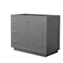 Wyndham Collection Icon 42" Single Free Standing Vanity Cabinet Only - Less Vanity Top Dark Gray / Brushed Nickel Hardware