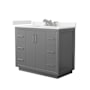 Wyndham Collection Icon 42" Free Standing Single Basin Vanity Set with Cabinet and Quartz Vanity Top Dark Gray / White Quartz Top / Brushed Nickel Hardware