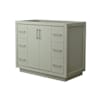 Wyndham Collection Icon 42" Single Free Standing Vanity Cabinet Only - Less Vanity Top Light Green / Brushed Nickel Hardware