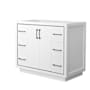 Wyndham Collection Icon 42" Single Free Standing Vanity Cabinet Only - Less Vanity Top White / Matte Black Hardware