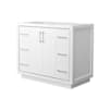 Wyndham Collection Icon 42" Single Free Standing Vanity Cabinet Only - Less Vanity Top White / Brushed Nickel Hardware