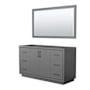 Wyndham Collection Icon 60" Single Free Standing Vanity Cabinet - Less Vanity Top Dark Gray / Matte Black Hardware