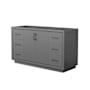 Wyndham Collection Icon 60" Single Free Standing Vanity Cabinet Only - Less Vanity Top Dark Gray / Matte Black Hardware