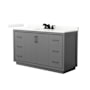 Wyndham Collection Icon 60" Free Standing Single Basin Vanity Set with Cabinet and Quartz Vanity Top Dark Gray / Giotto Quartz Top / Matte Black Hardware