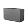 Wyndham Collection Icon 60" Single Free Standing Vanity Cabinet Only - Less Vanity Top Dark Gray / Brushed Nickel Hardware