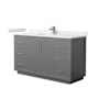 Wyndham Collection Icon 60" Free Standing Single Basin Vanity Set with Cabinet and Cultured Marble Vanity Top Dark Gray / White Cultured Marble Top / Brushed Nickel Hardware