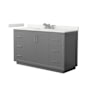 Wyndham Collection Icon 60" Free Standing Single Basin Vanity Set with Cabinet and Quartz Vanity Top Dark Gray / White Quartz Top / Brushed Nickel Hardware