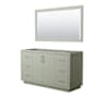 Wyndham Collection Icon 60" Single Free Standing Vanity Cabinet - Less Vanity Top Light Green / Brushed Nickel Hardware