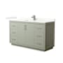 Wyndham Collection Icon 60" Free Standing Single Basin Vanity Set with Cabinet and Quartz Vanity Top Light Green / Giotto Quartz Top / Brushed Nickel Hardware