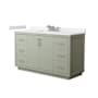 Wyndham Collection Icon 60" Free Standing Single Basin Vanity Set with Cabinet and Quartz Vanity Top Light Green / White Quartz Top / Brushed Nickel Hardware