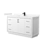 Wyndham Collection Icon 60" Free Standing Single Basin Vanity Set with Cabinet and Cultured Marble Vanity Top White / Carrara Cultured Marble Top / Matte Black Hardware