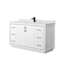 Wyndham Collection Icon 60" Free Standing Single Basin Vanity Set with Cabinet and Marble Vanity Top White / Matte Black Hardware